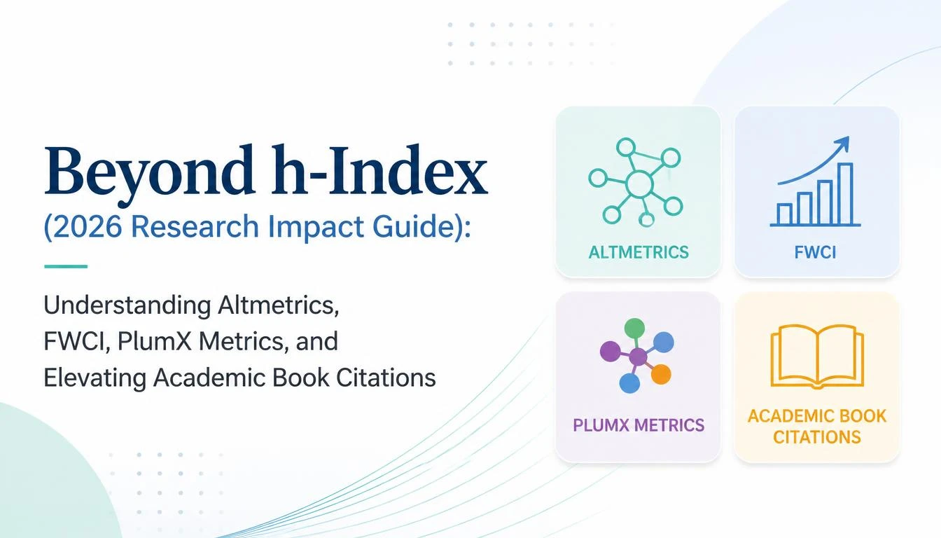 Beyond h-Index (2026 Research Impact Guide): Understanding Altmetrics, FWCI, PlumX Metrics, and Elevating Academic Book Citations